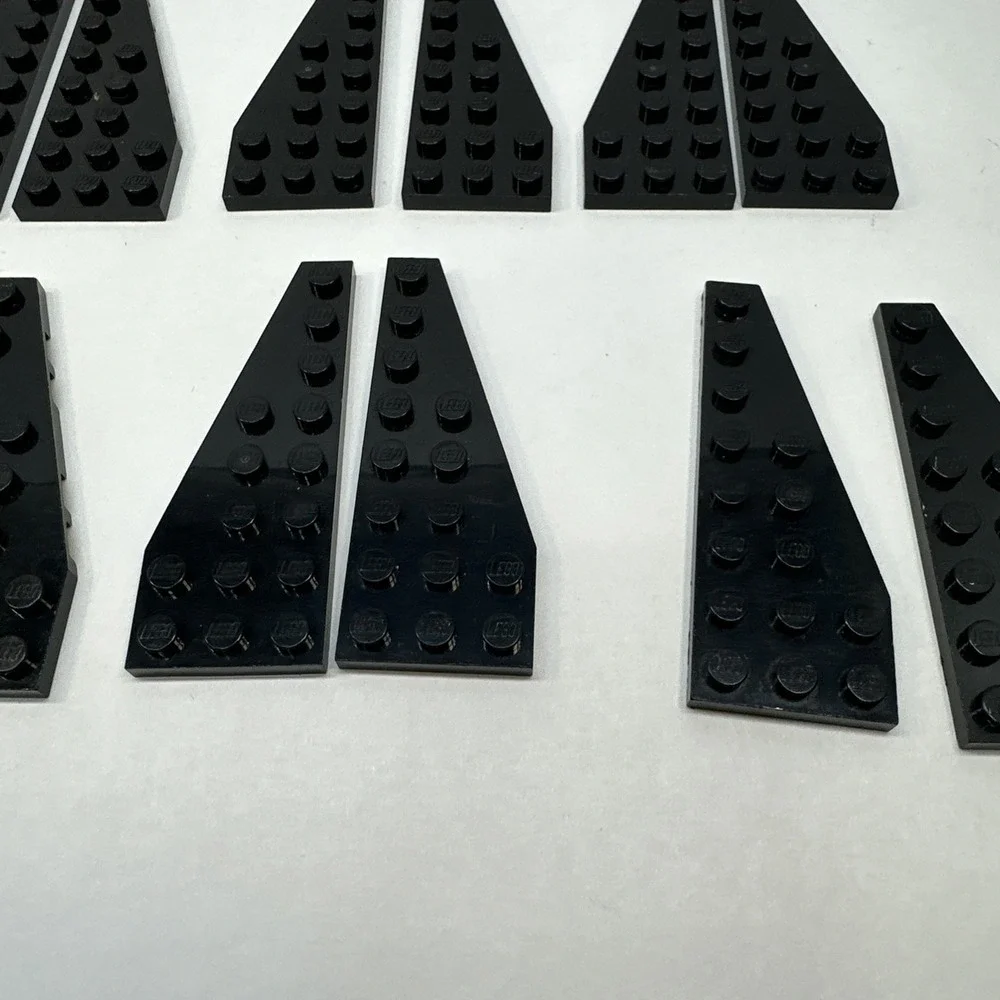 LEGO Parts - Black Wedge, Plate 8 x 3 Pentagonal Left & Right 50305‎ 50304 Lot